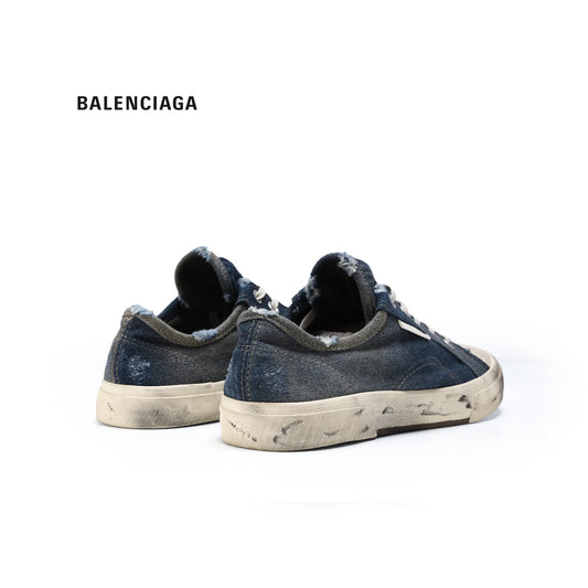 Balenciaga Paris Canvas Low Top Sneakers - Blue